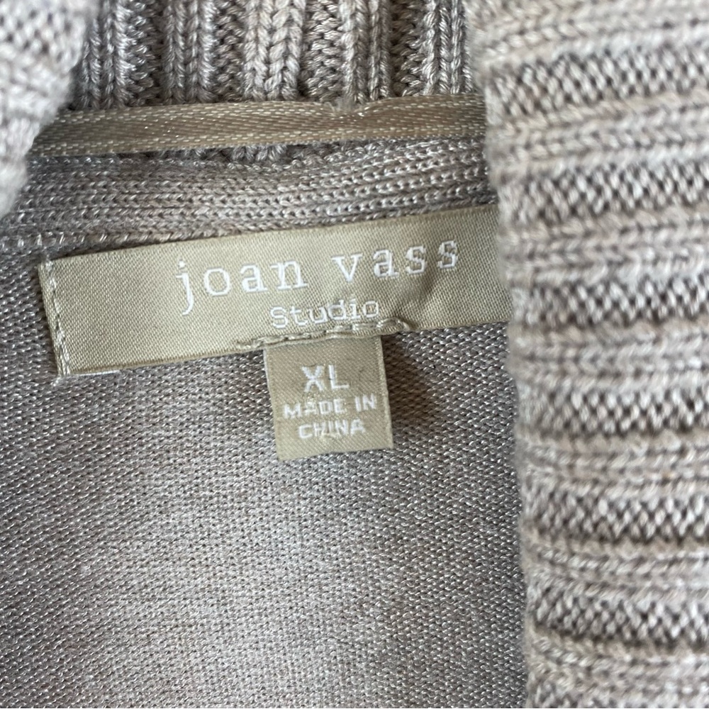 Joan Vass Gray Cardigan Sweater XL - Picture 7 of 9